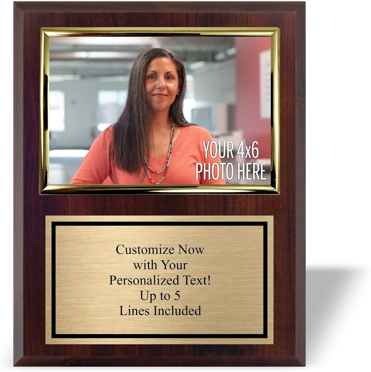 Personalized 8x10 Photo Plaque with Gold Frame