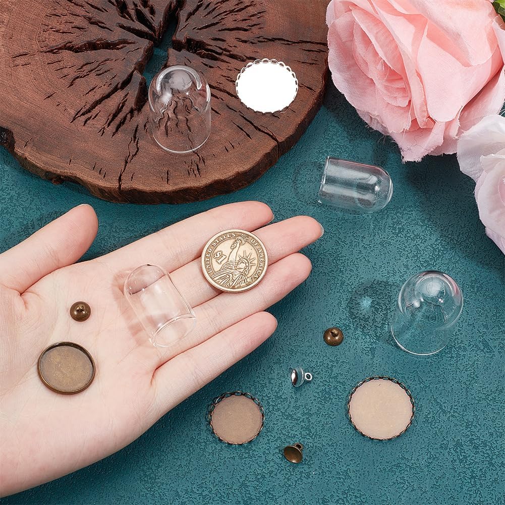 SUNNYCLUE 12Pcs Glass Jar Charms for Jewelry Making