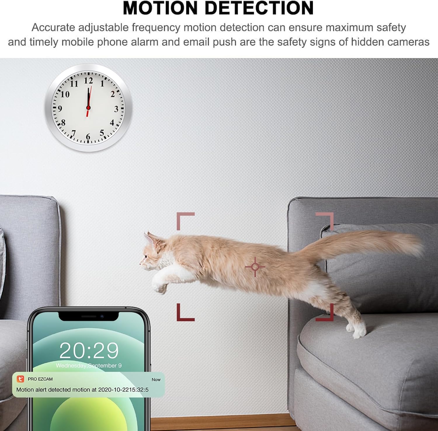 Hidden Spy Camera Wall Clock with HD WiFi and Motion Detection