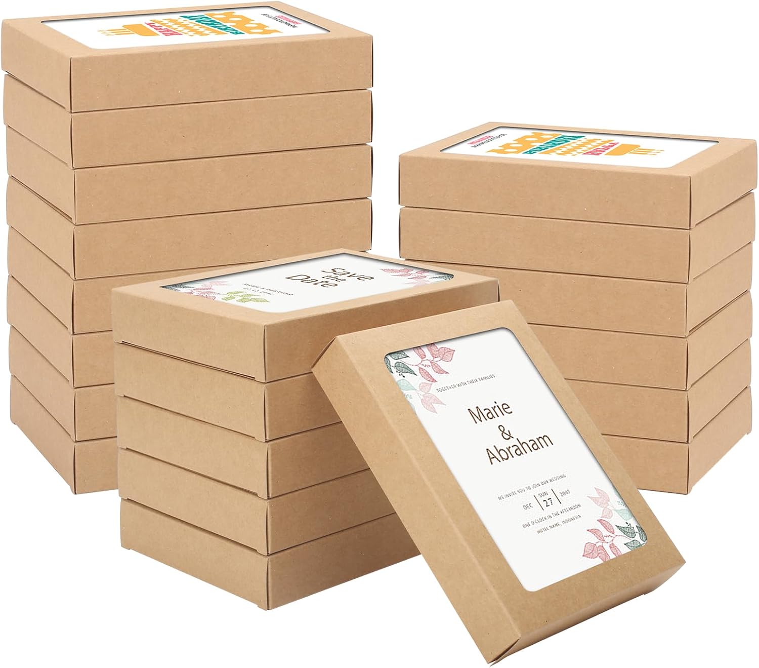 60 Pcs Greeting Card Storage Boxes with Transparent Window