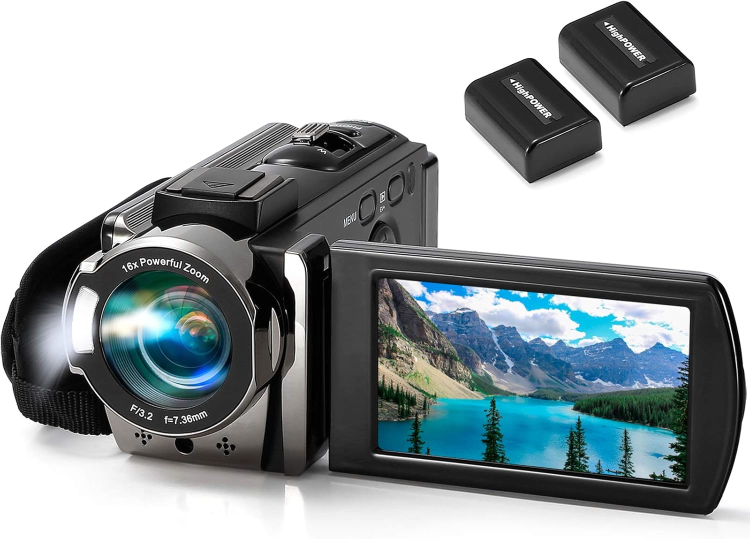 Kimire Full HD 1080P Camcorder with 2 Batteries