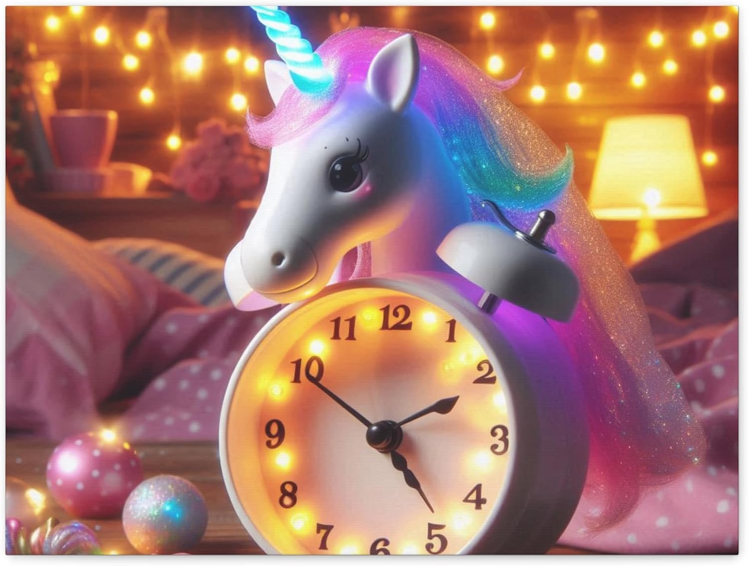 Unicorn Alarm Clock with Glowing Horn