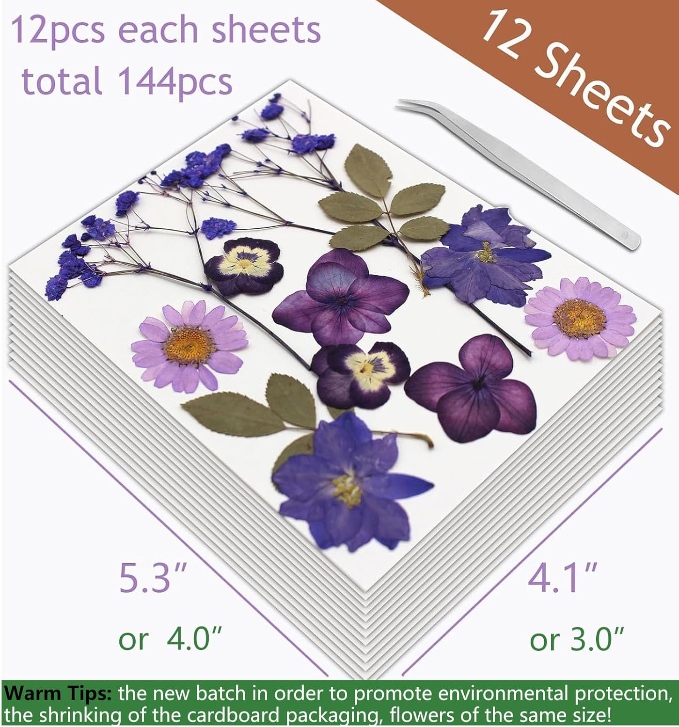 12 Packs Real Dried Flowers for Crafts and Decor