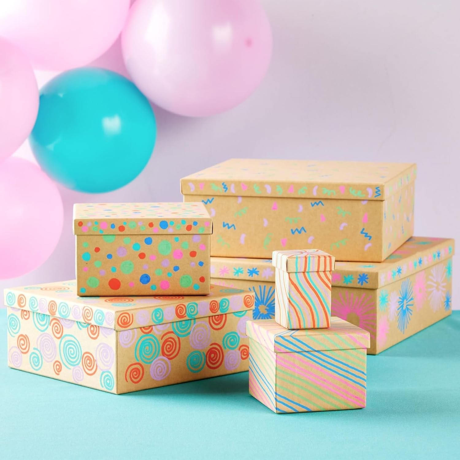 6-Pack Square Nested Gift Boxes with Lids