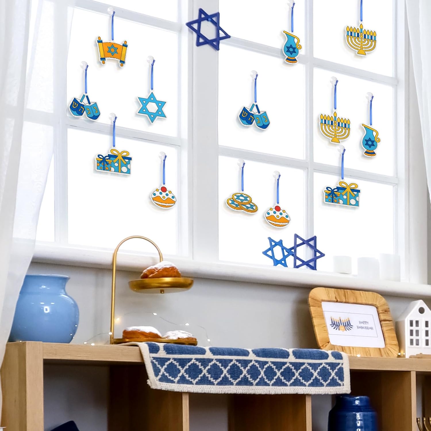 Vansolinne Hanukkah Suncatcher Crafting Kit for Kids