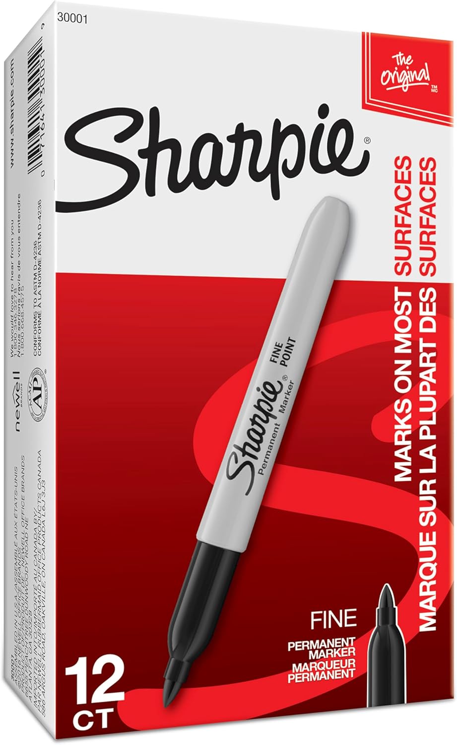 Sharpie Permanent Markers 12 Count Black Set