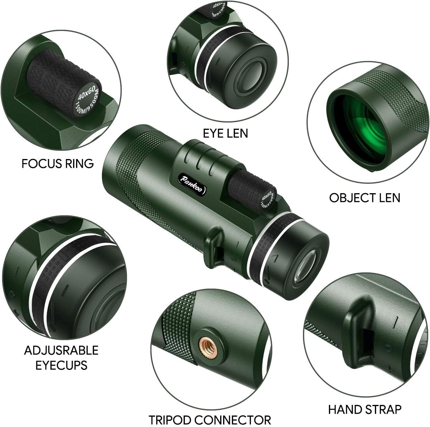 40X60 Monocular Telescope with Phone Adapter and Tripod