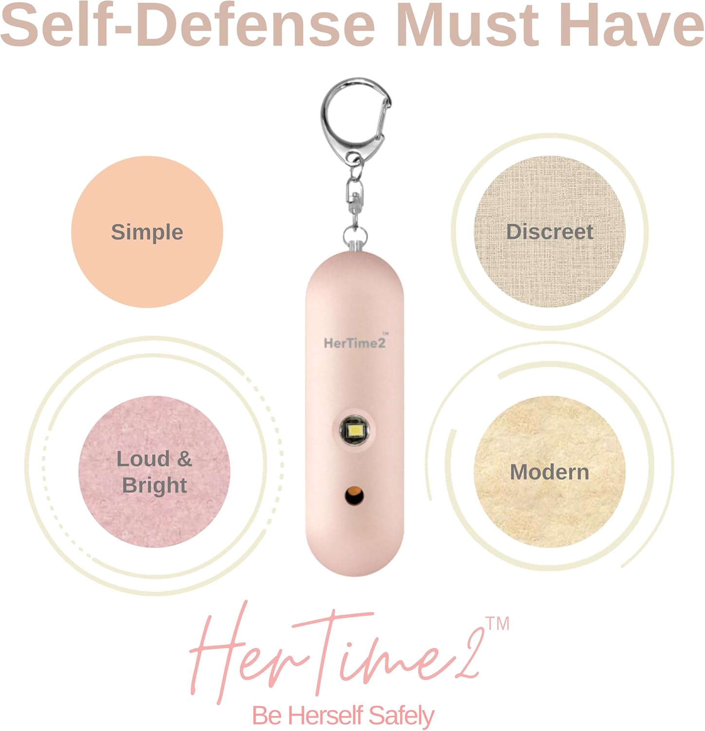 HerTime2 Personal Safety Alarm - Waterproof Keychain