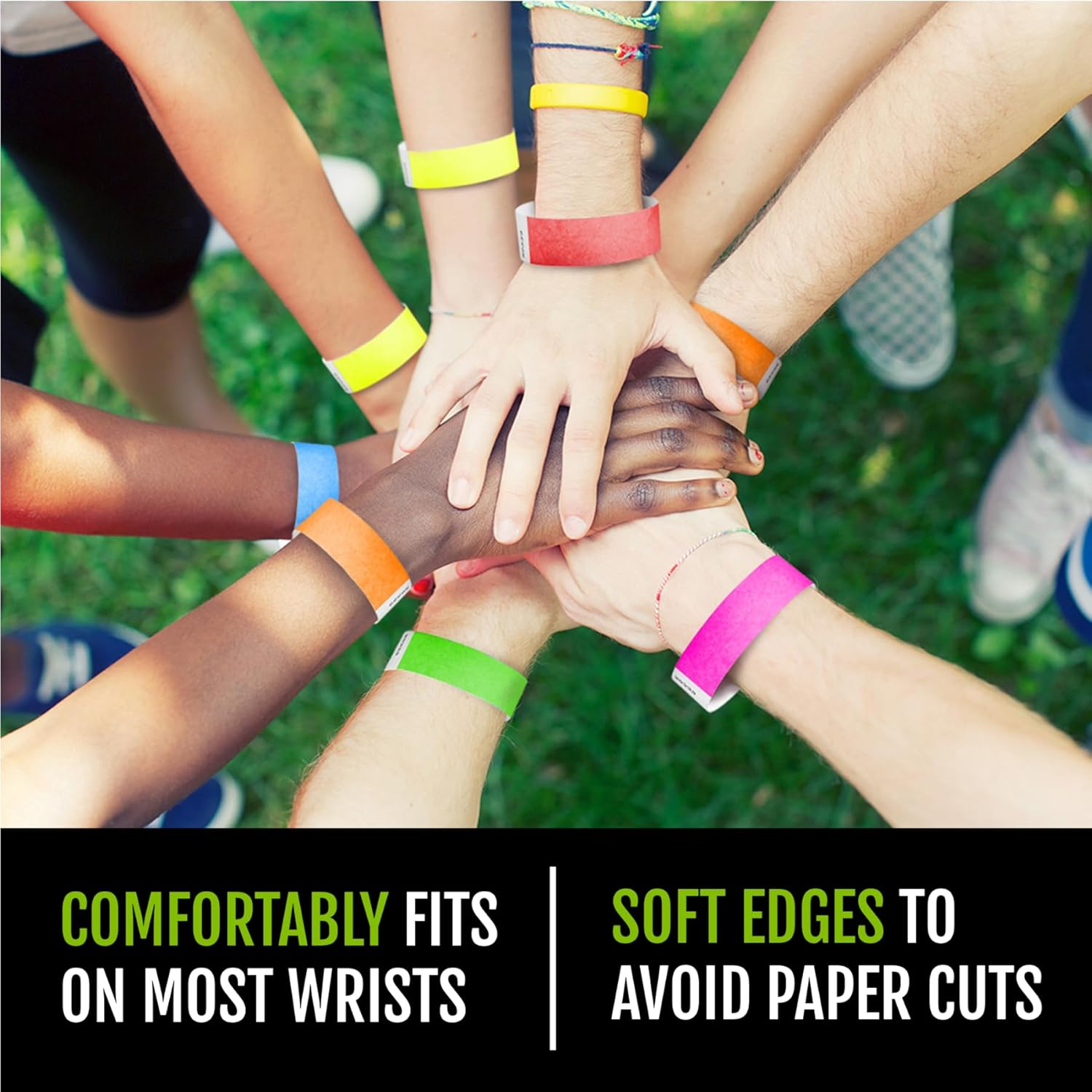 600 WristCo Tyvek Wristbands 6-Color Variety Pack