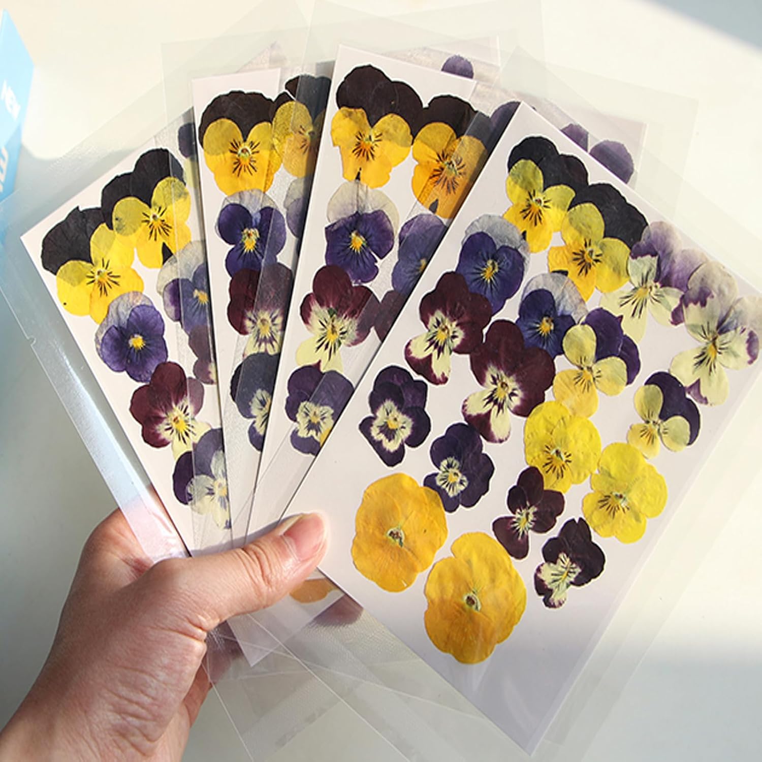 54 Pcs Dried Pressed Purple Pansy Flowers Resin Art Crafts