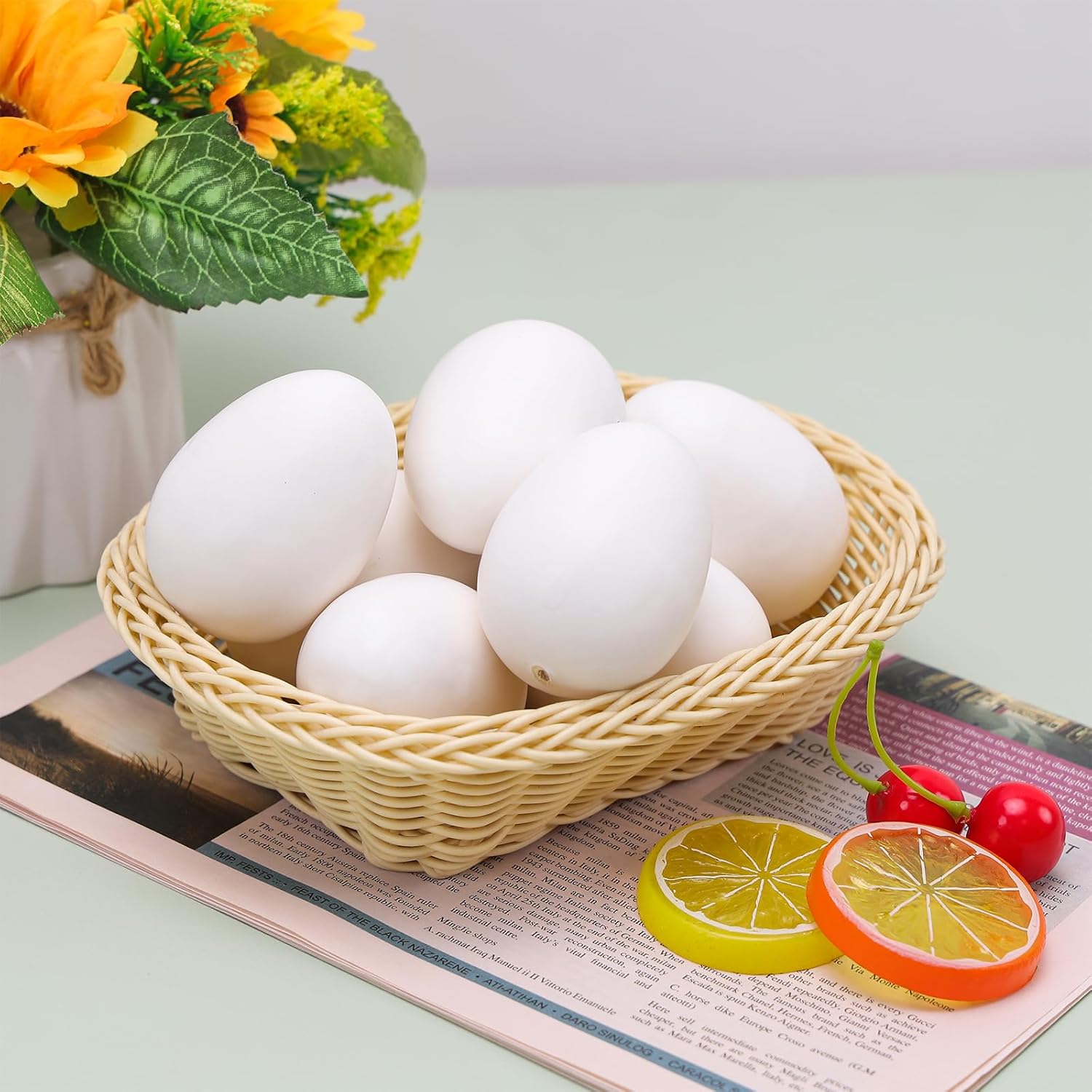 Gresorth 8 PCS Artificial Easter Eggs Decoration