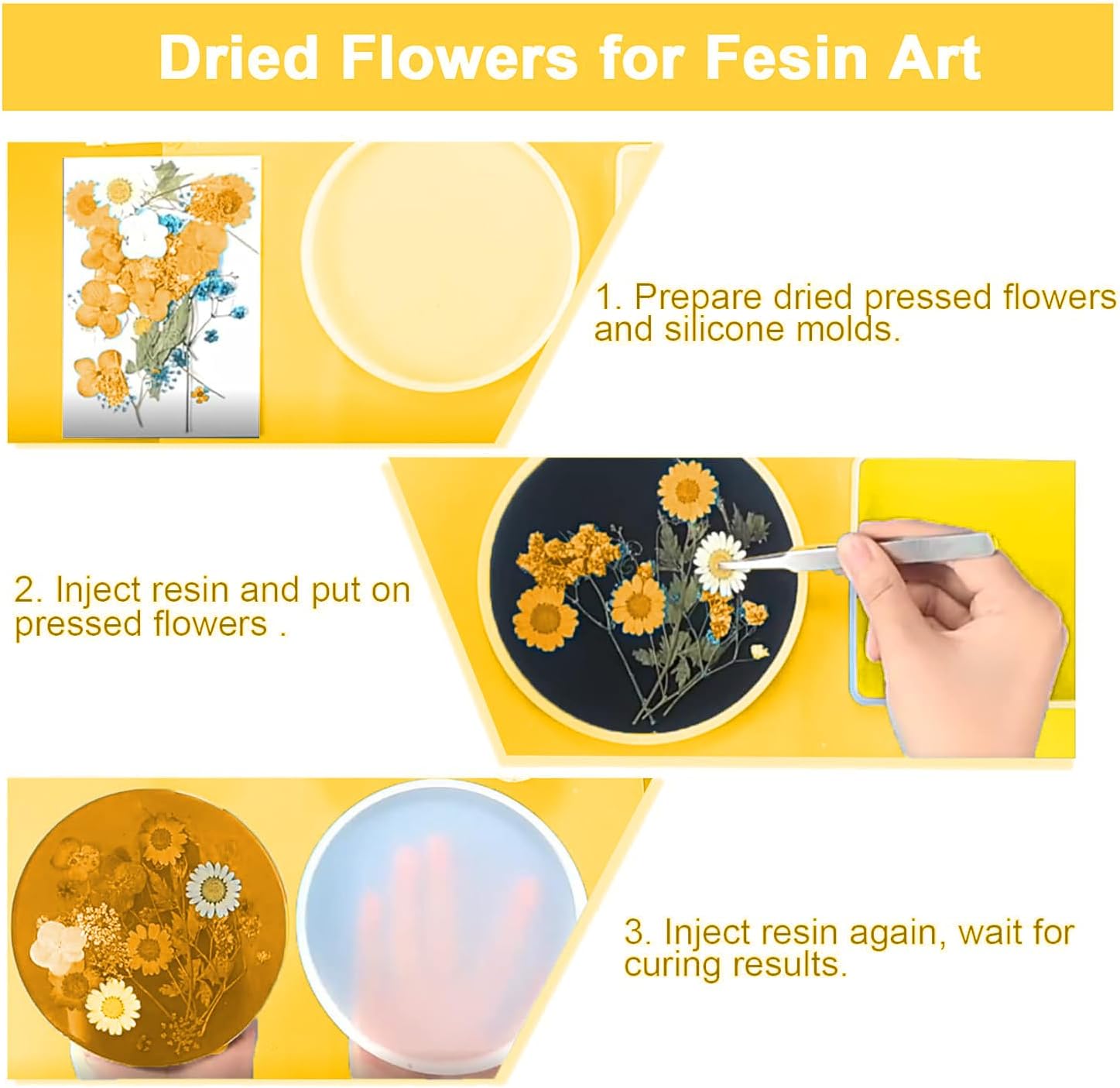 Dried Pressed Flowers for Resin and Crafts Orange