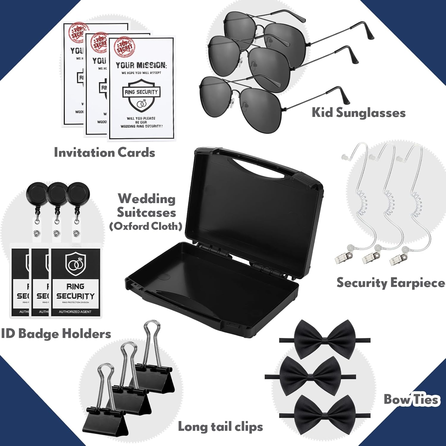 Mepase 7 Pcs Ring Bearer Security Set for Kids