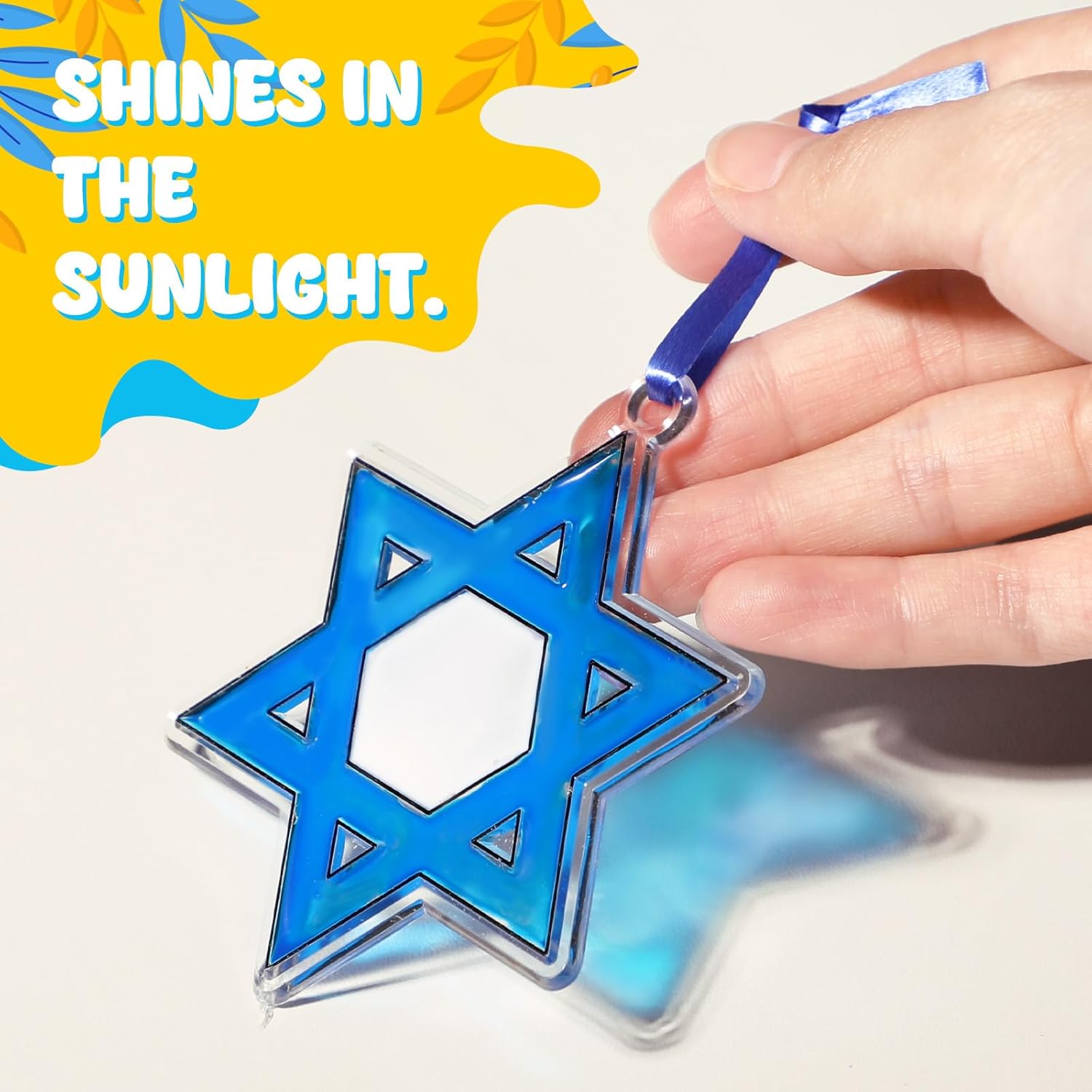 Vansolinne Hanukkah Suncatcher Crafting Kit for Kids
