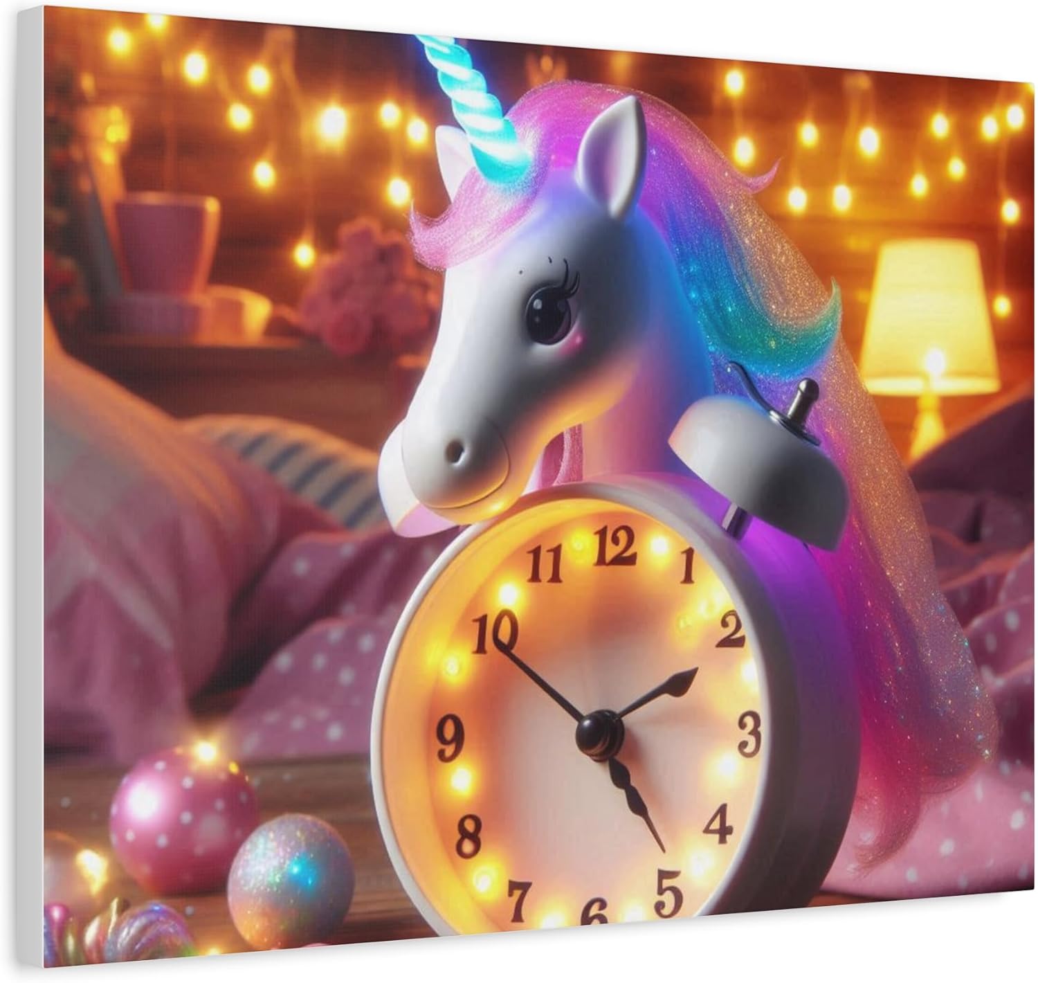 Unicorn Alarm Clock with Glowing Horn