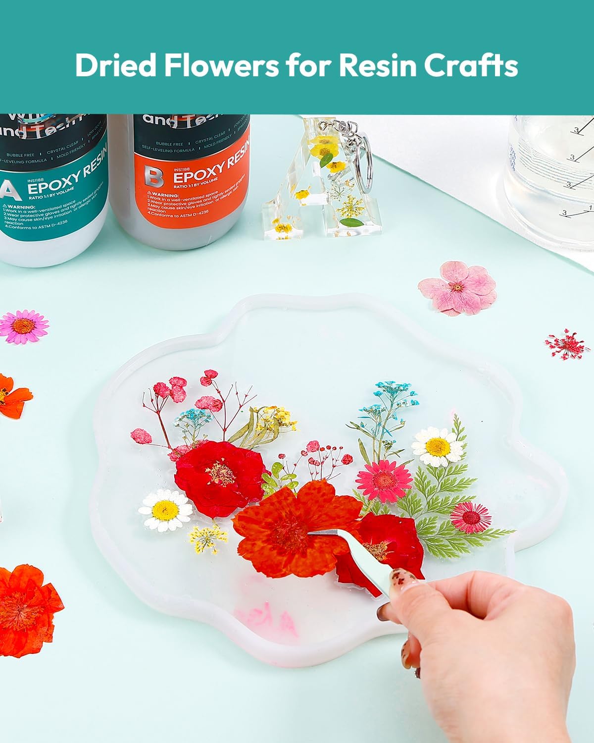 Resiners Cherry Dried Flowers 174pcs Craft Kit