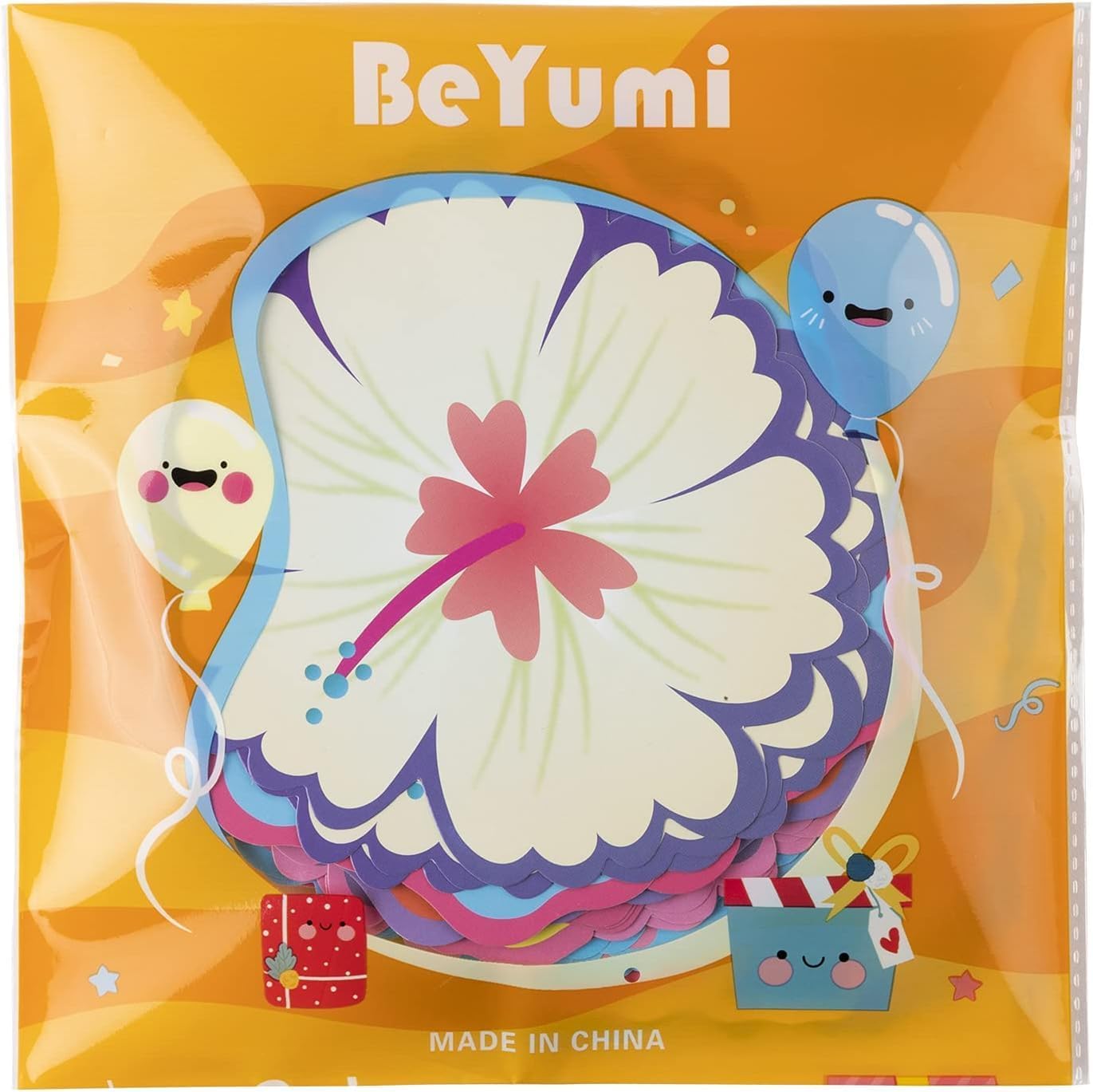 BeYumi 45 Pcs Hibiscus Flower Cutouts Wall Decor Set