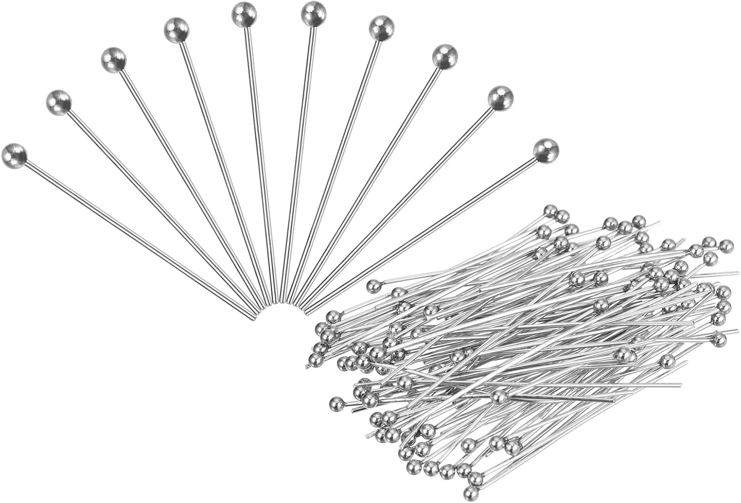 PATIKIL 100Pcs White Brass Head Pins for Jewelry Making