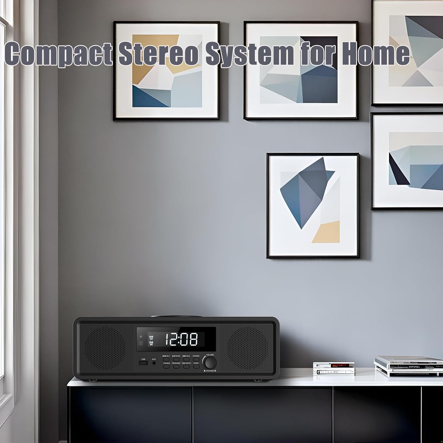 WISCENT Compact Stereo System with CD Player and Bluetooth