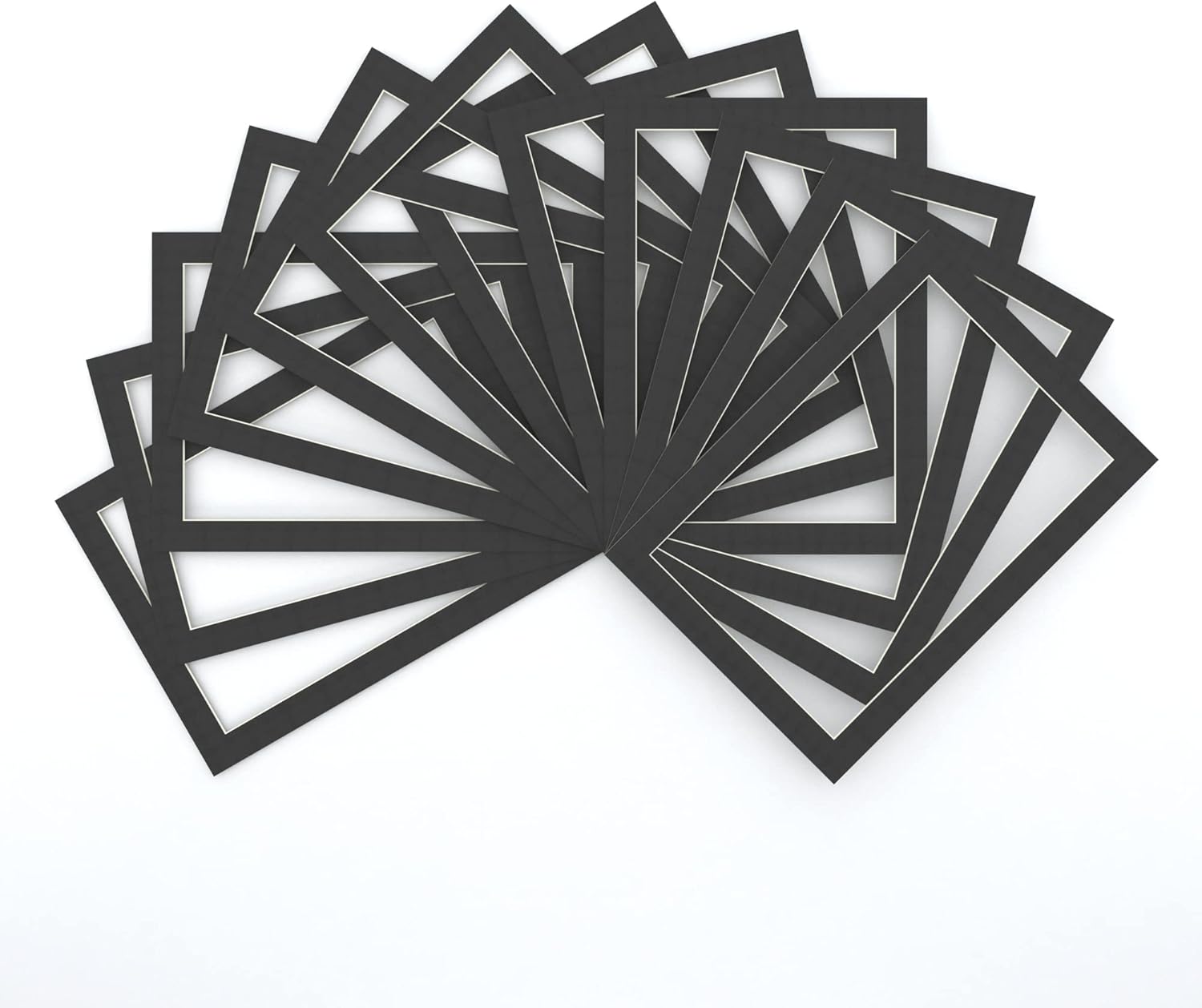 A5 Black Photo Mat Board 12-Piece Pack with 2cm Border