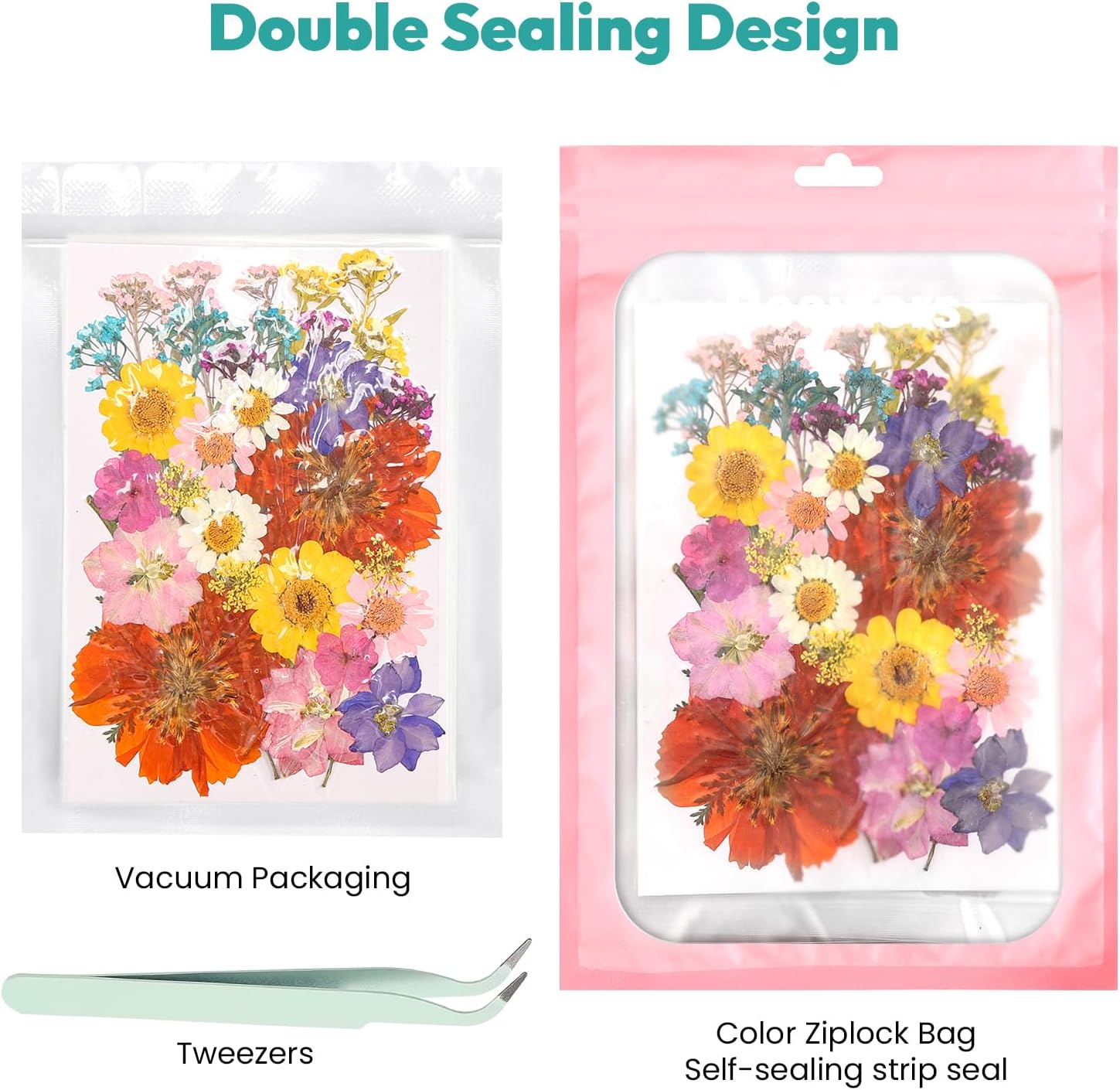 Pink Dried Flowers 58pc Craft Kit for Scrapbook Jewelry
