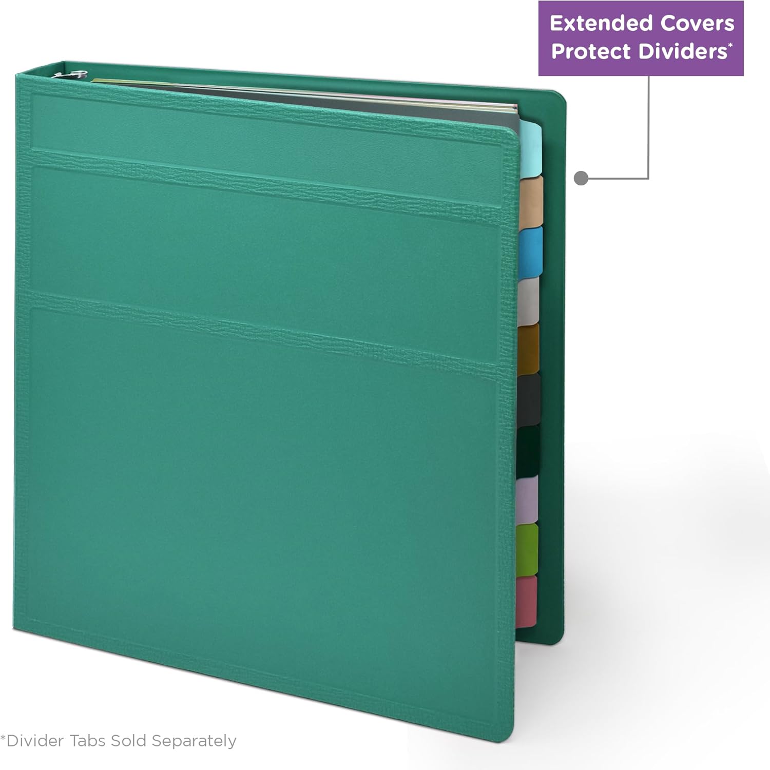 Carstens 1-Inch Heavy Duty 3-Ring Binder - Teal Durable Plastic Waterproof Cover