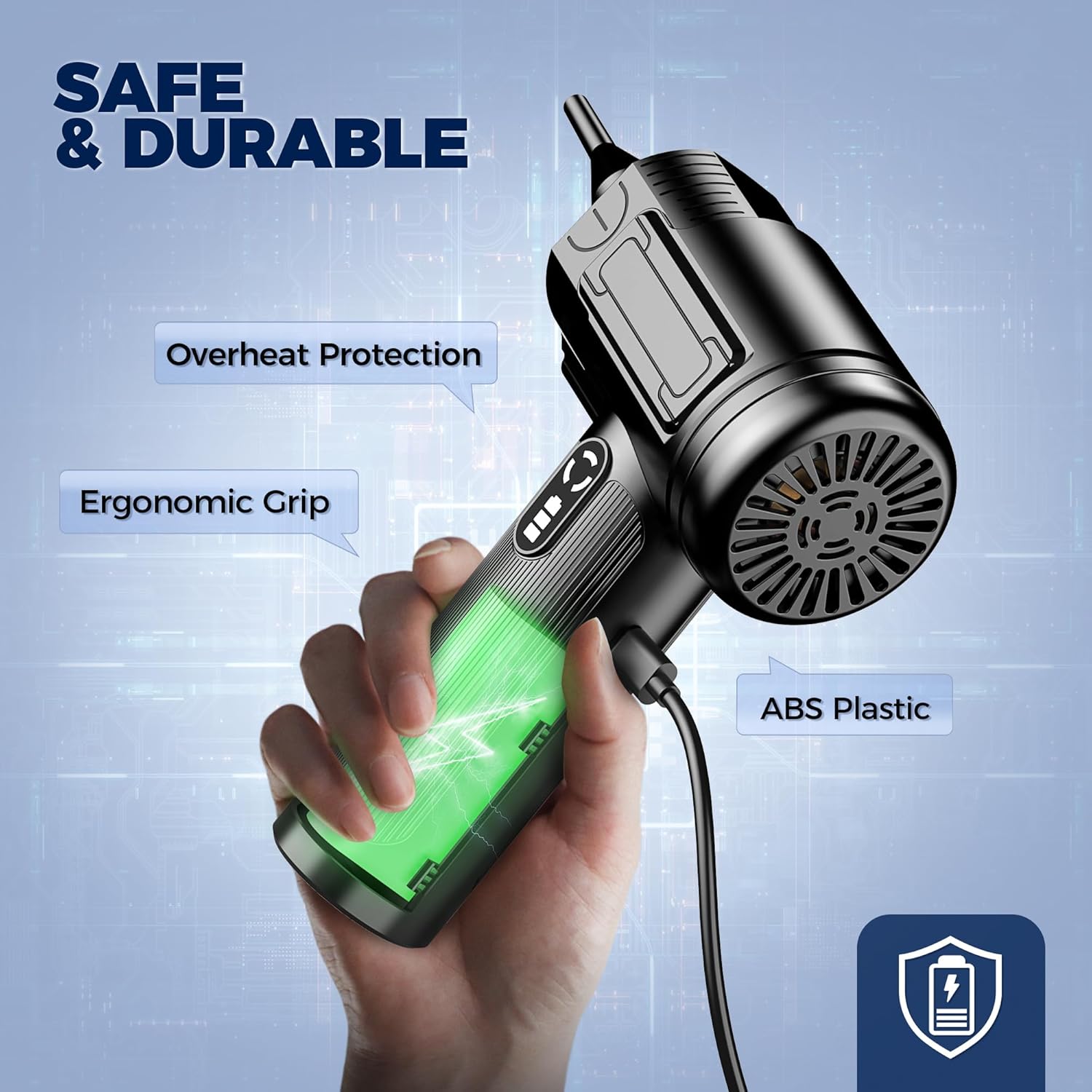 UltraBlow VC023 Rechargeable Air Duster with LED Light