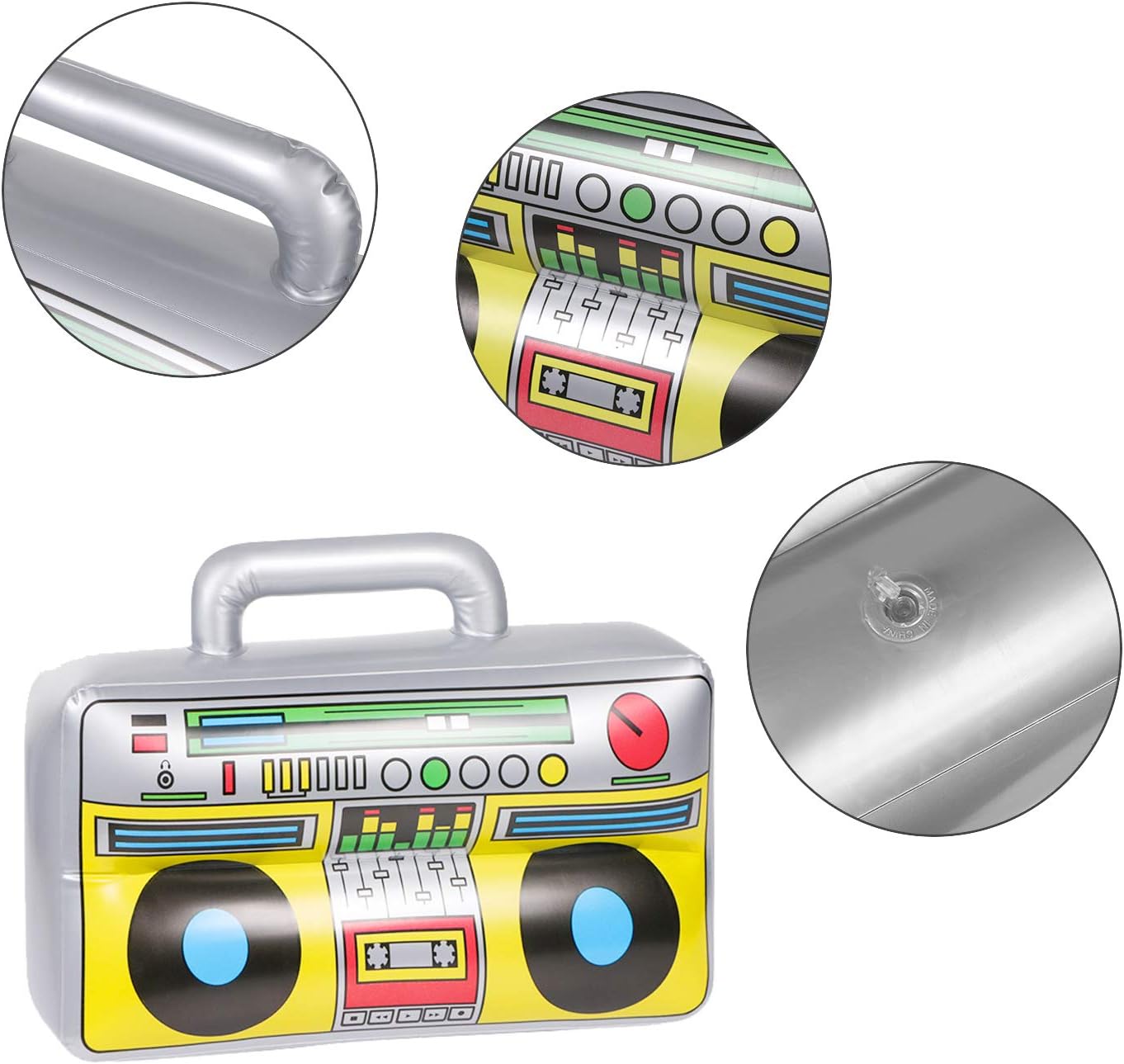 6 pcs Inflatable Boombox 80s 90s Party Decor