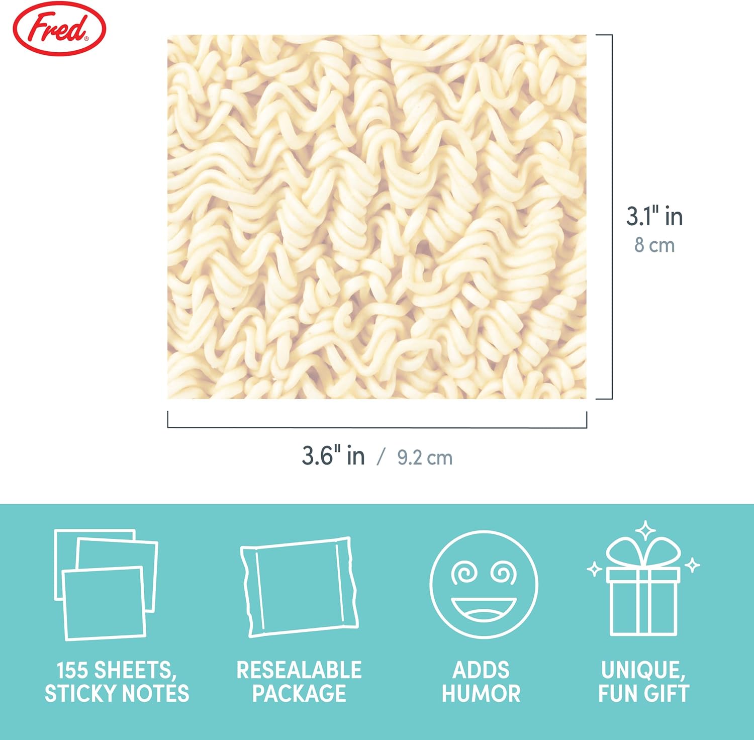 Genuine Fred Ramen Notes Sticky Note Pad 155 Sheets 35x3