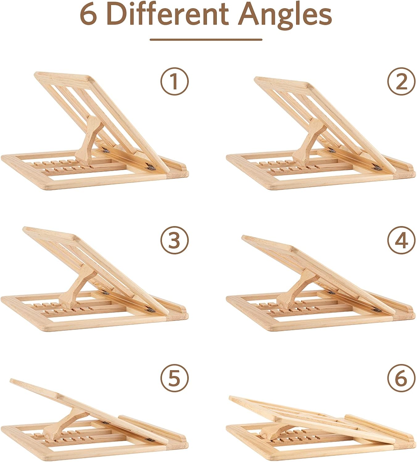 Wooden Laptop Stand with Phone Holder Foldable and Adjustable