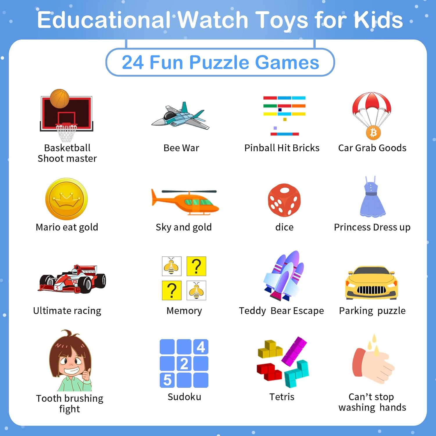 Phyulls Smart Watch for Kids with 24 Games and Alarm Clock