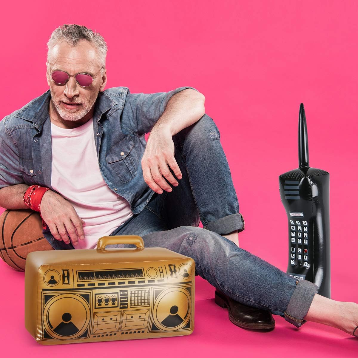 Inflatable Boombox and Phone 80s 90s Party Decor