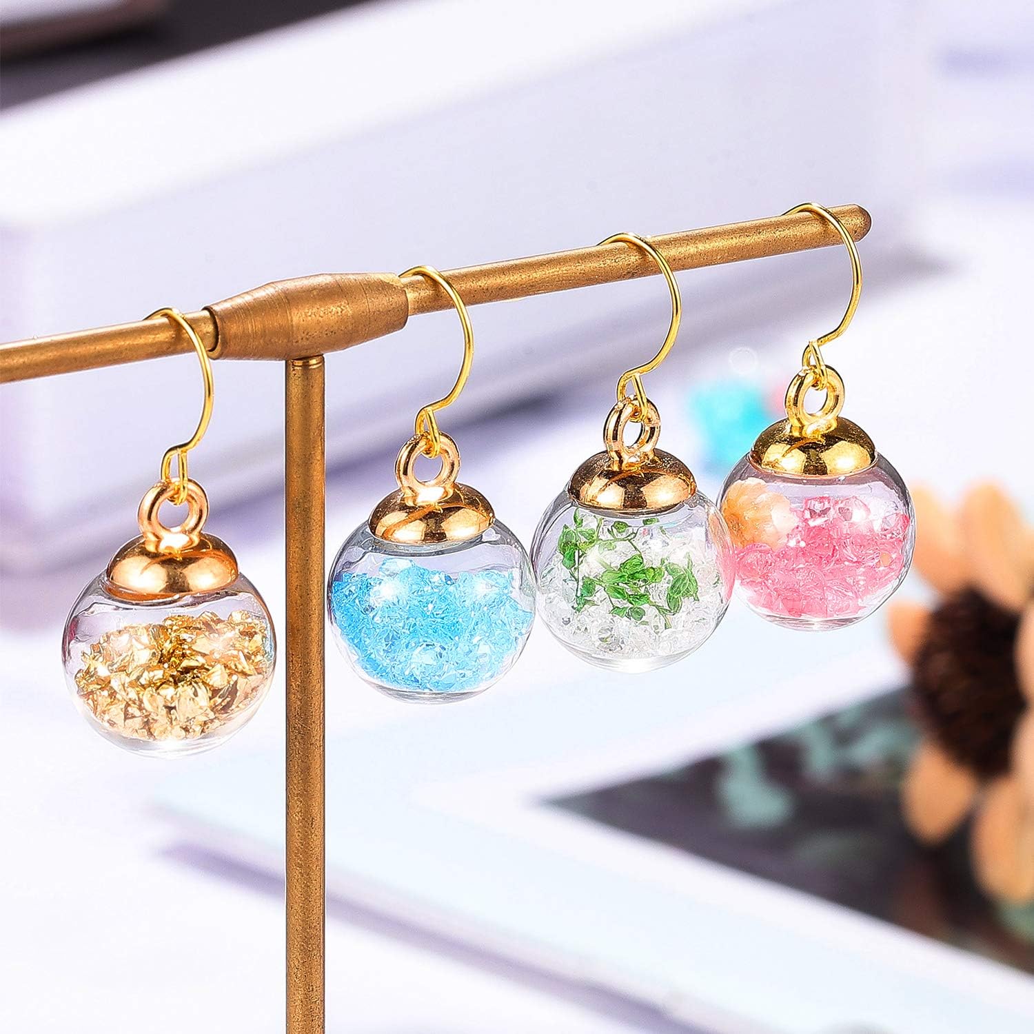 WILLBOND 88 Piece 16mm Mixed Glass Ball Charms for DIY Jewelry