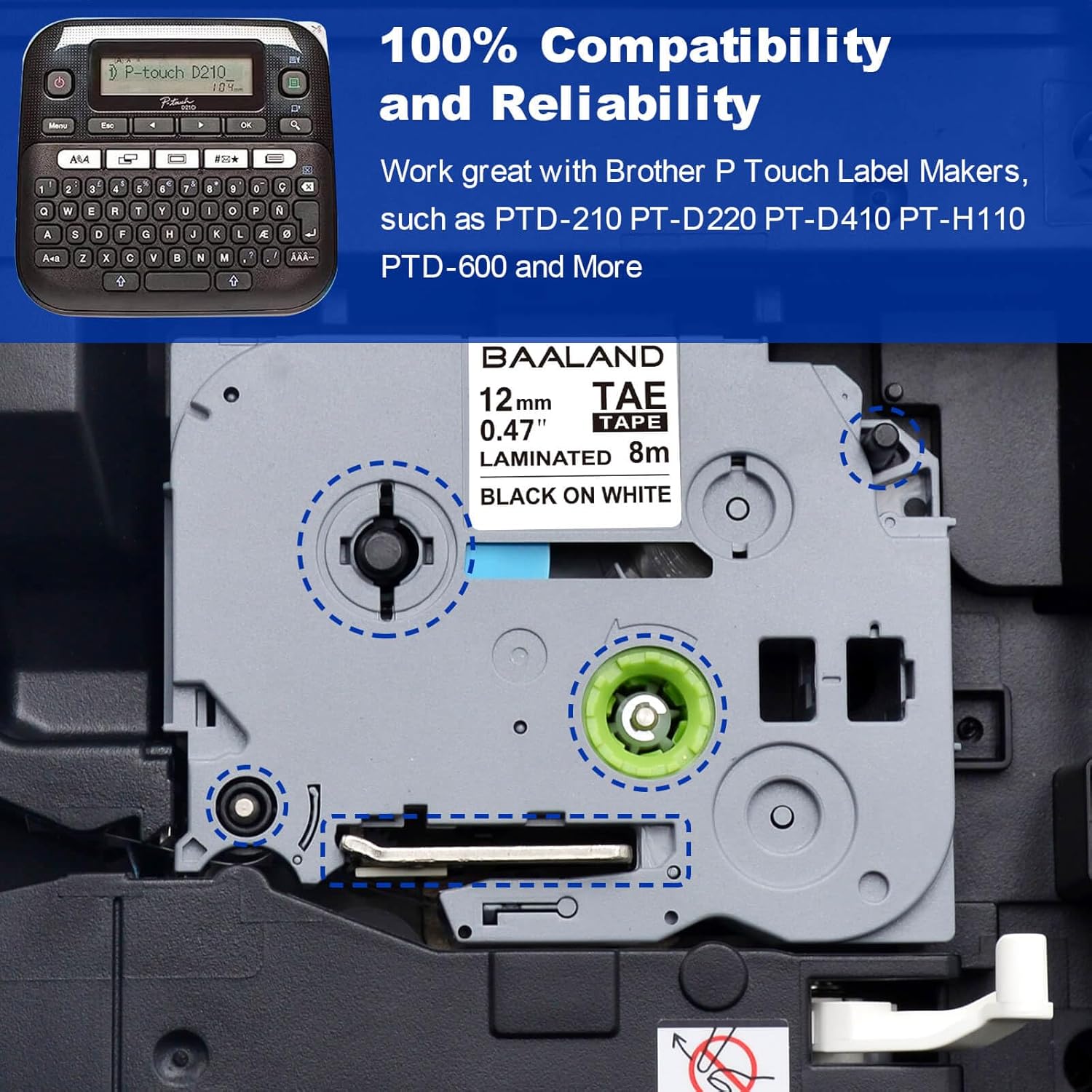 20-Pack BAALAND TZe231 Replacement for Brother Label Tape