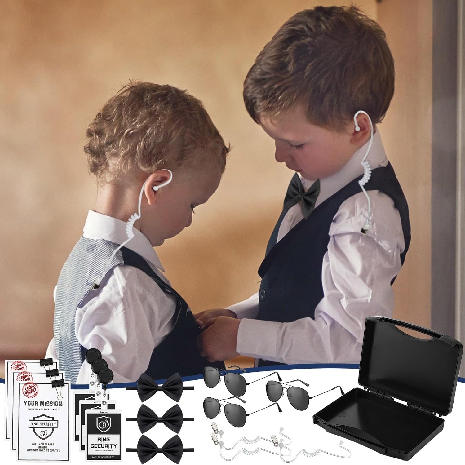 Mepase 7 Pcs Ring Bearer Security Set for Kids