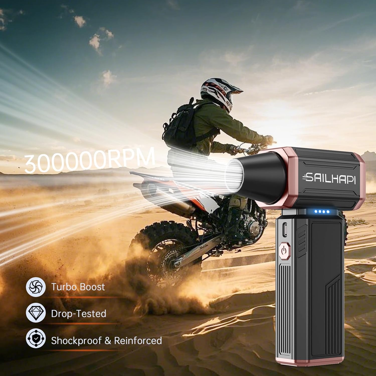 Sailhapi Compressed Air Duster 300000 RPM Cordless