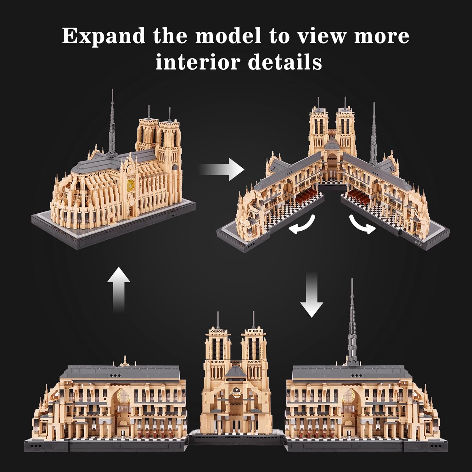 Notre-Dame de Paris Architecture Model Building Block Set