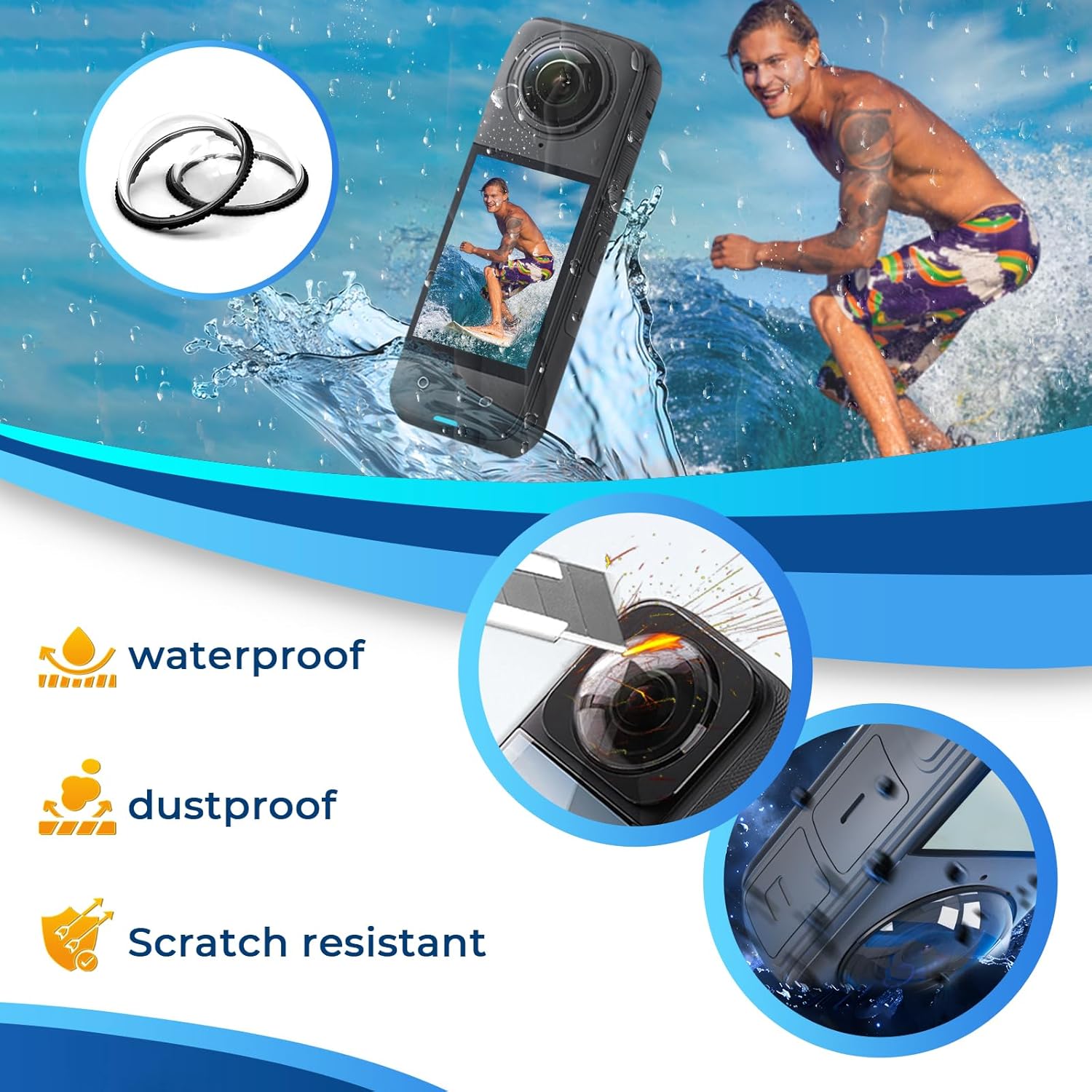 Semaiki Insta 360 X4 Premium Lens Guard Set