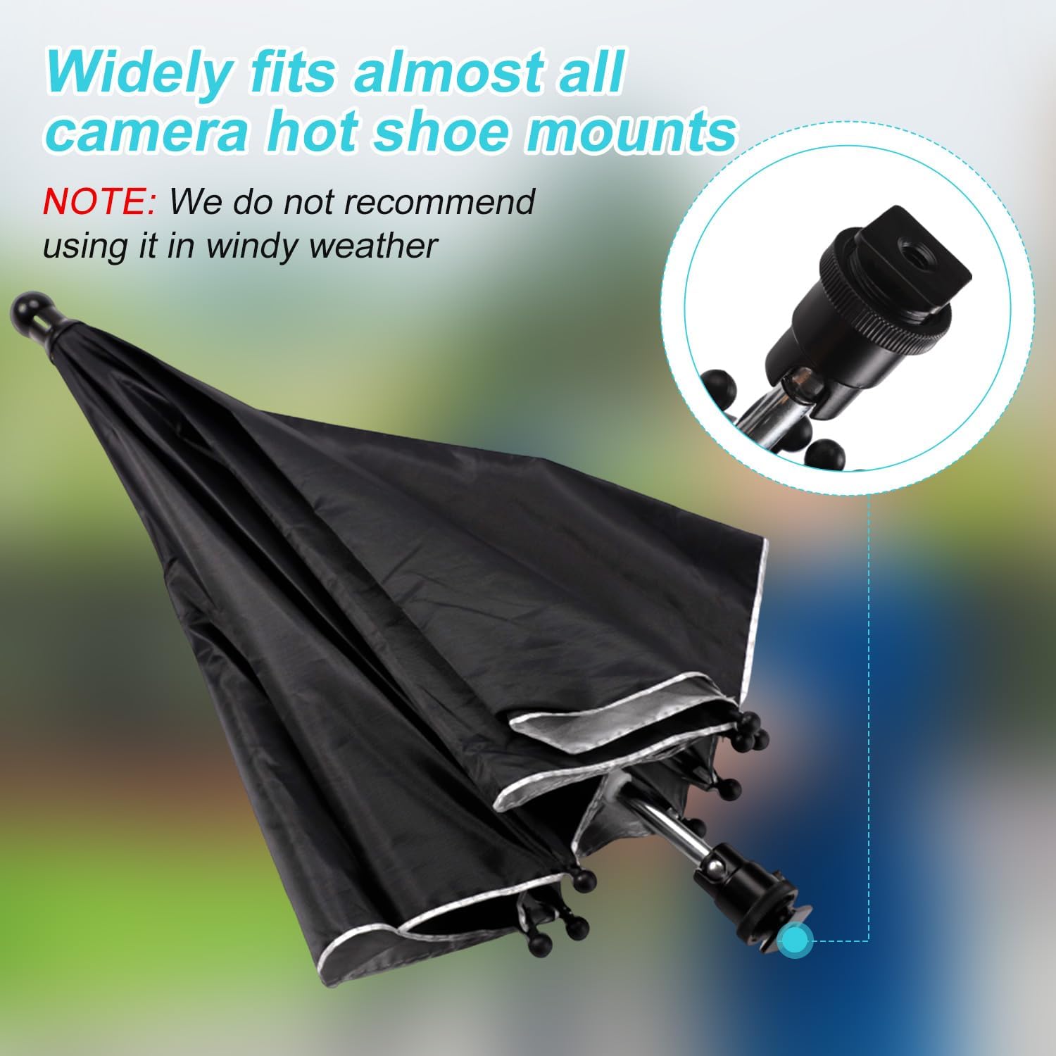 Camera Hot Shoe Umbrella for Canon Nikon DSLR Mirrorless