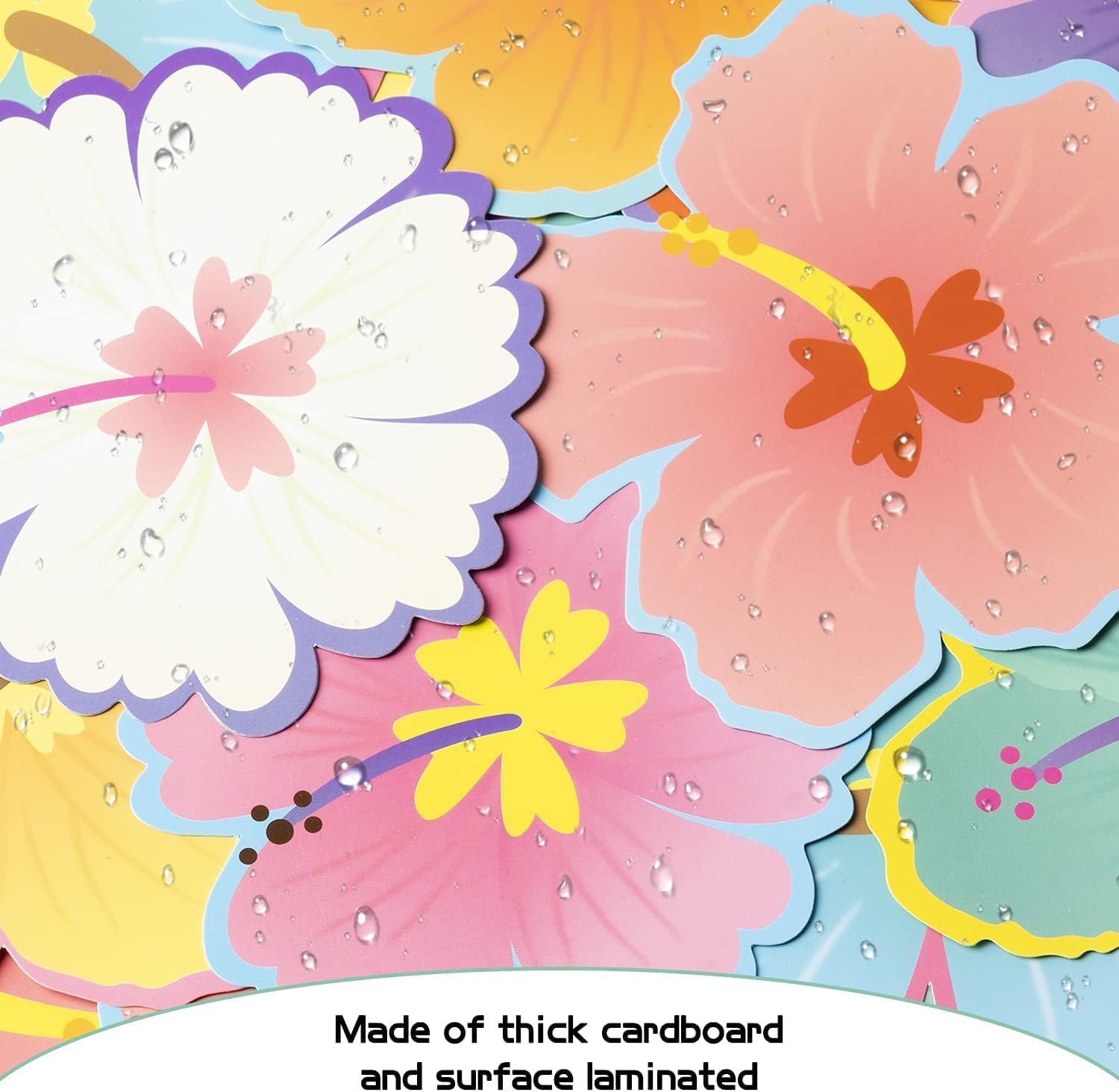 BeYumi 45 Pcs Hibiscus Flower Cutouts Wall Decor Set