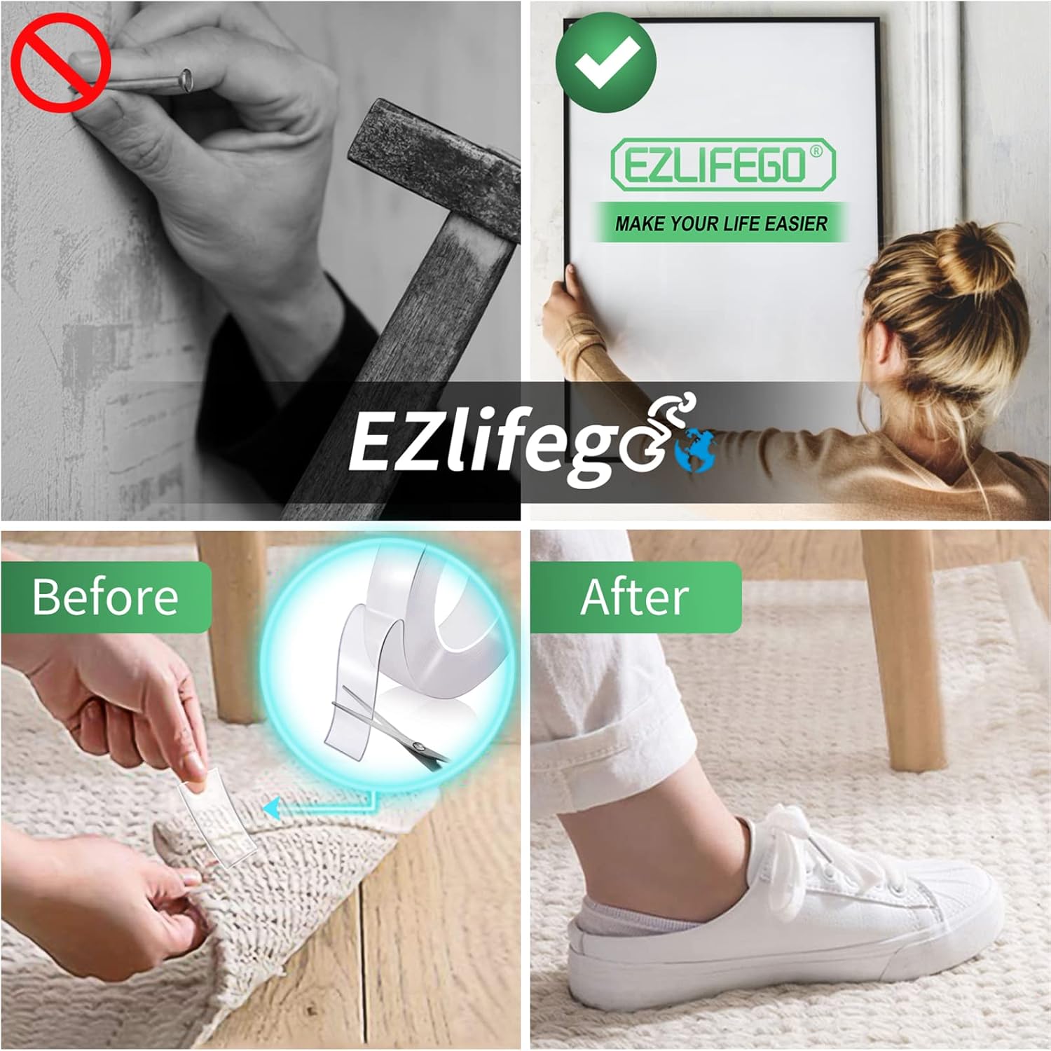 EZlifego Double Sided Heavy Duty Tape 985FT