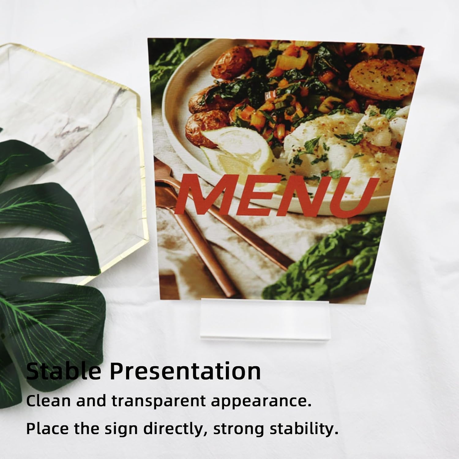 30 Pack 3 Inch Clear Acrylic Sign Stands with Card Slot