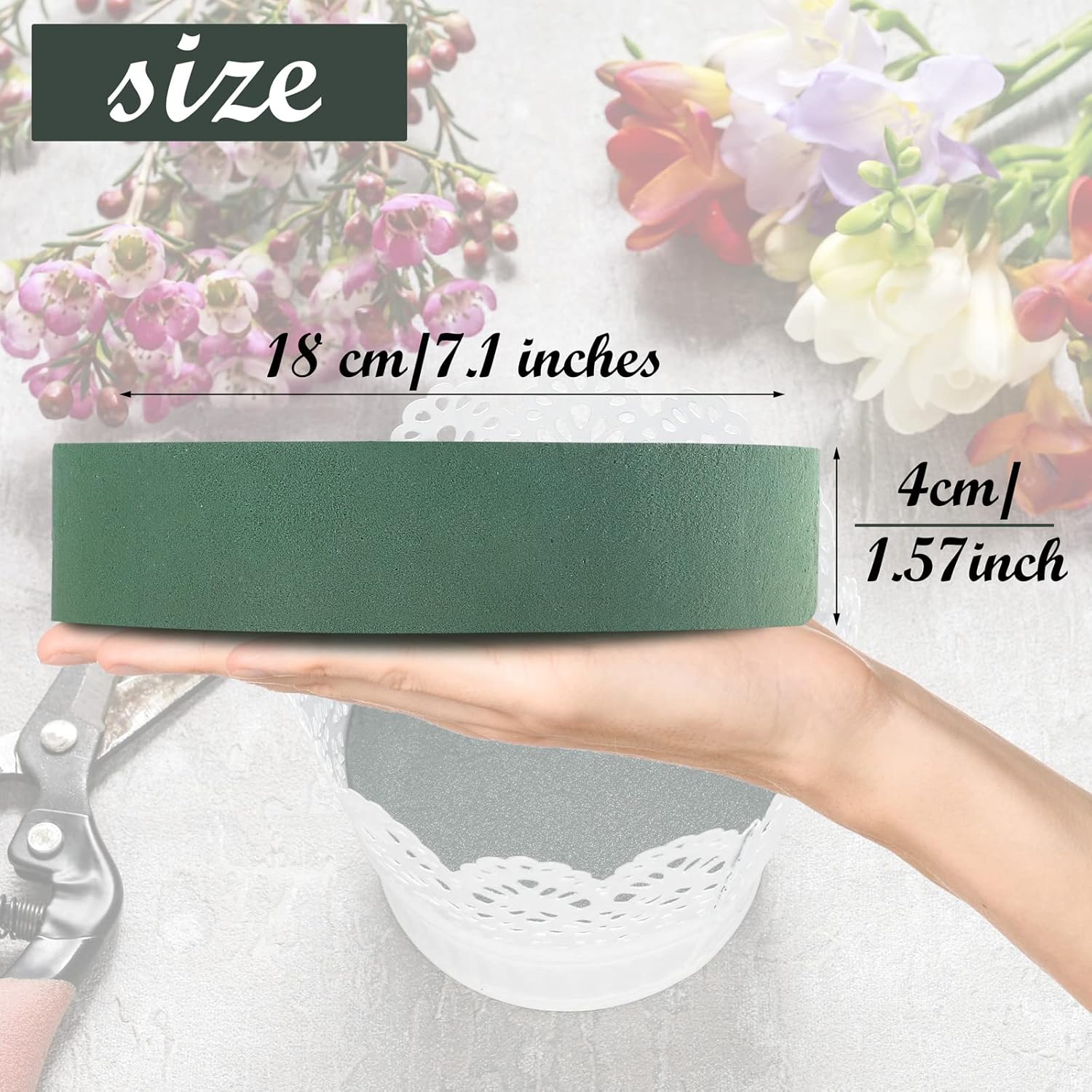 6 Pack Green Floral Foam Blocks 71 Inch Round