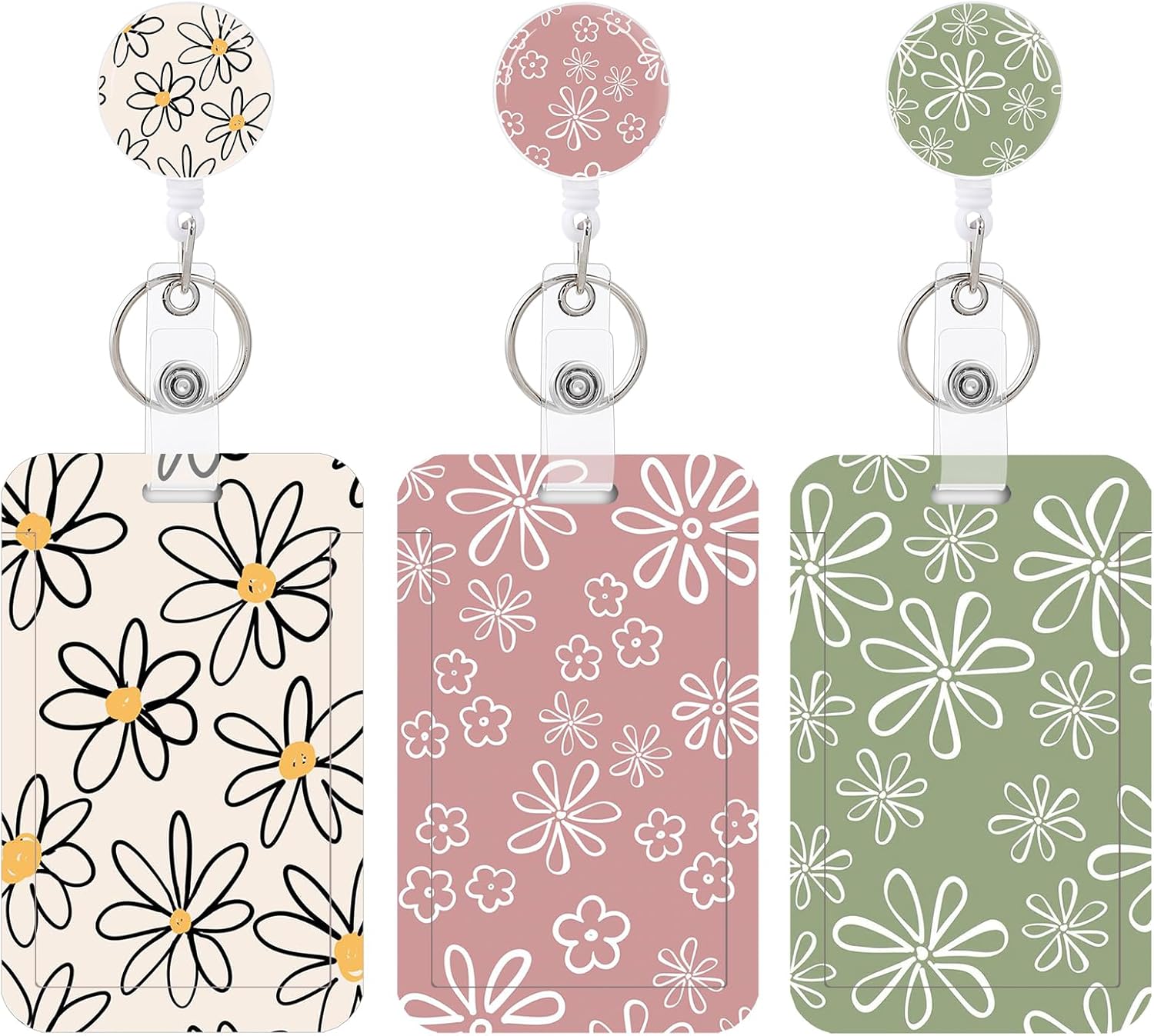 3 Set Heavy Duty Badge Holder with Retractable Reel