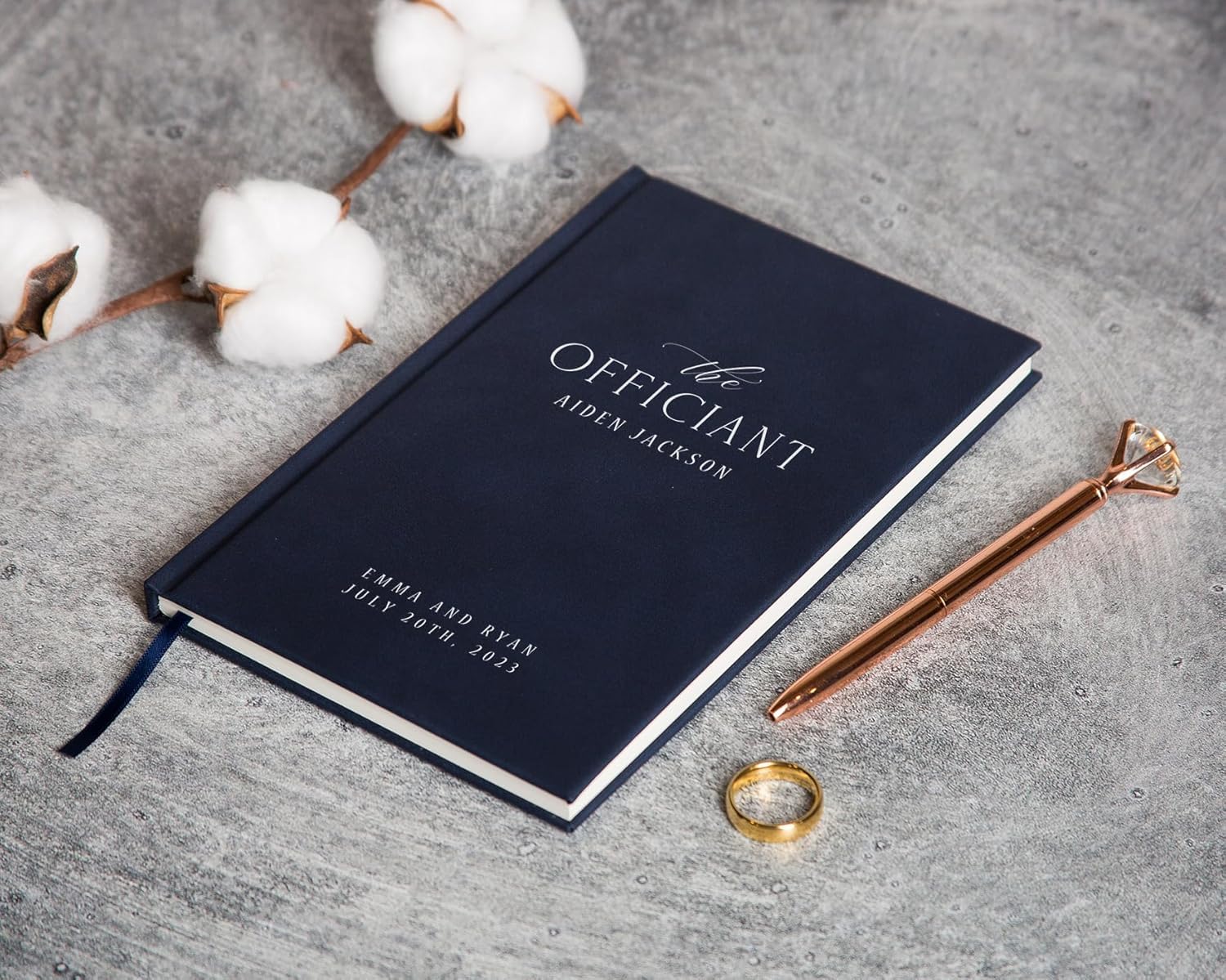 MUUJEE Custom Officiant Book - Personalized Notebook for Ministers and Pastors