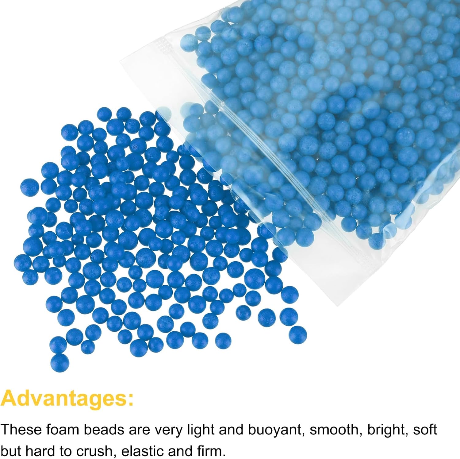 MECCANIXITY Foam Beads 7-9mm Lake Blue 1500pcs Pack