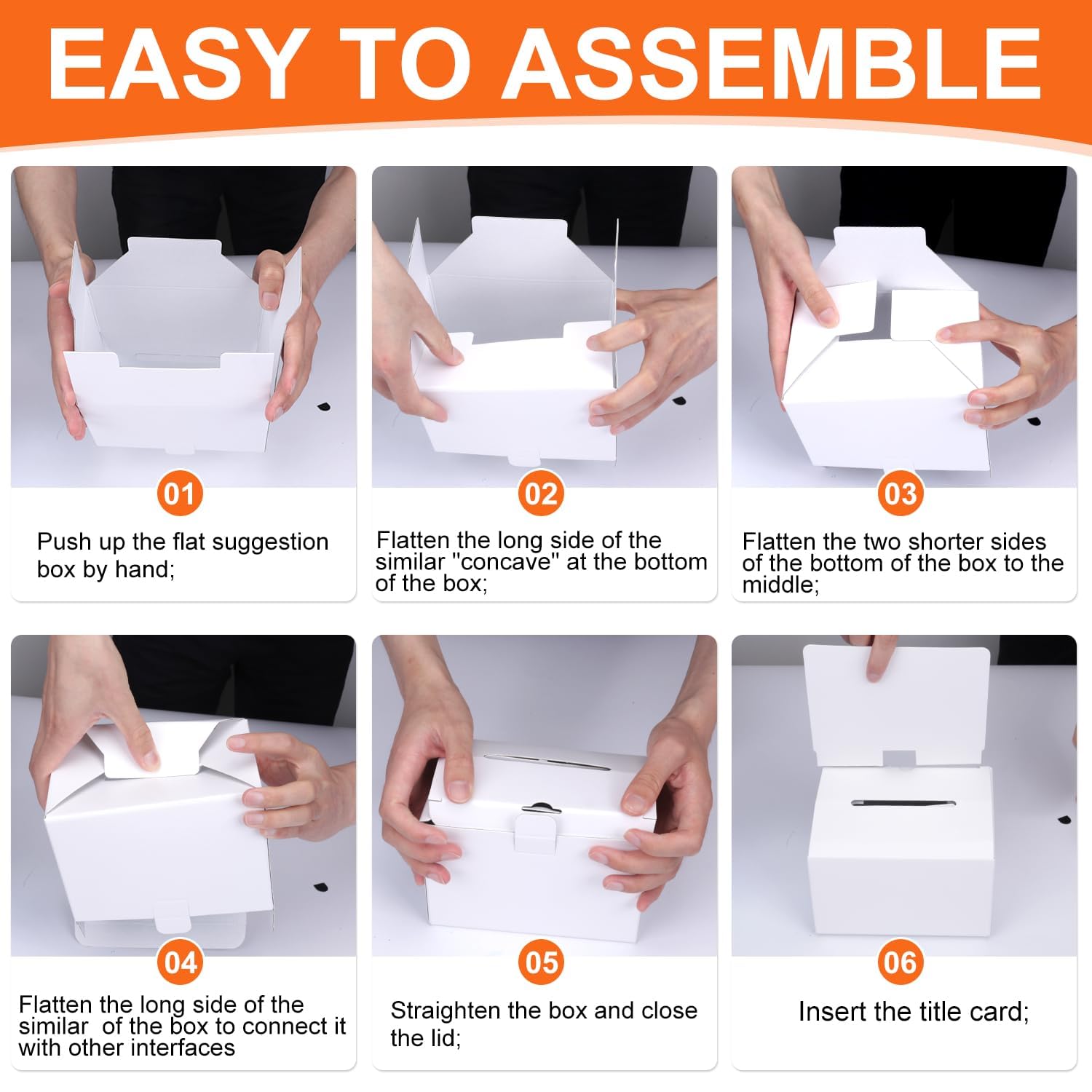 GRAWUN 3 Pack White Card Suggestion Boxes with Slot