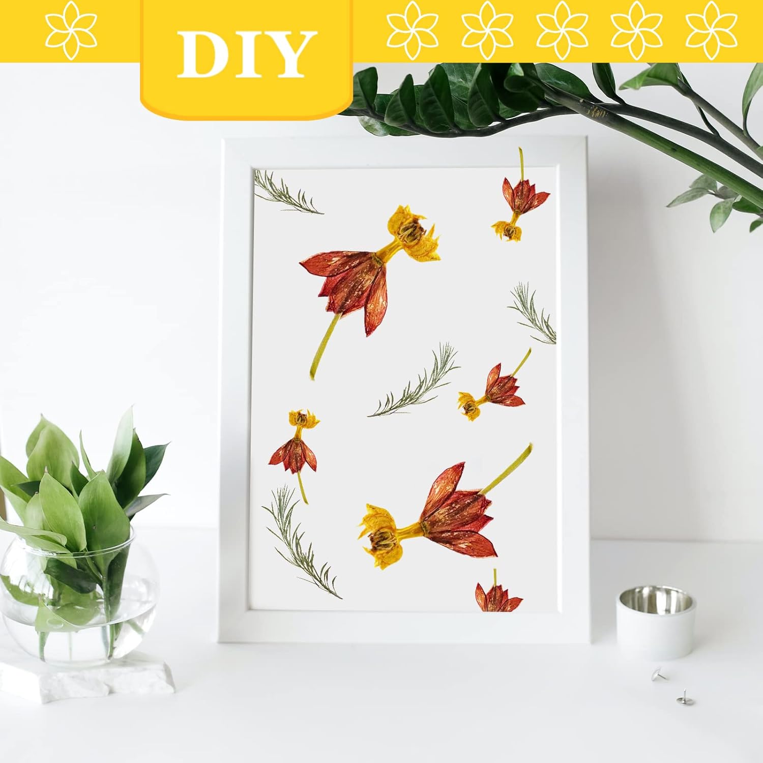 Dried Flowers Dancing Flower with Stem for Resin Crafts 60PCS