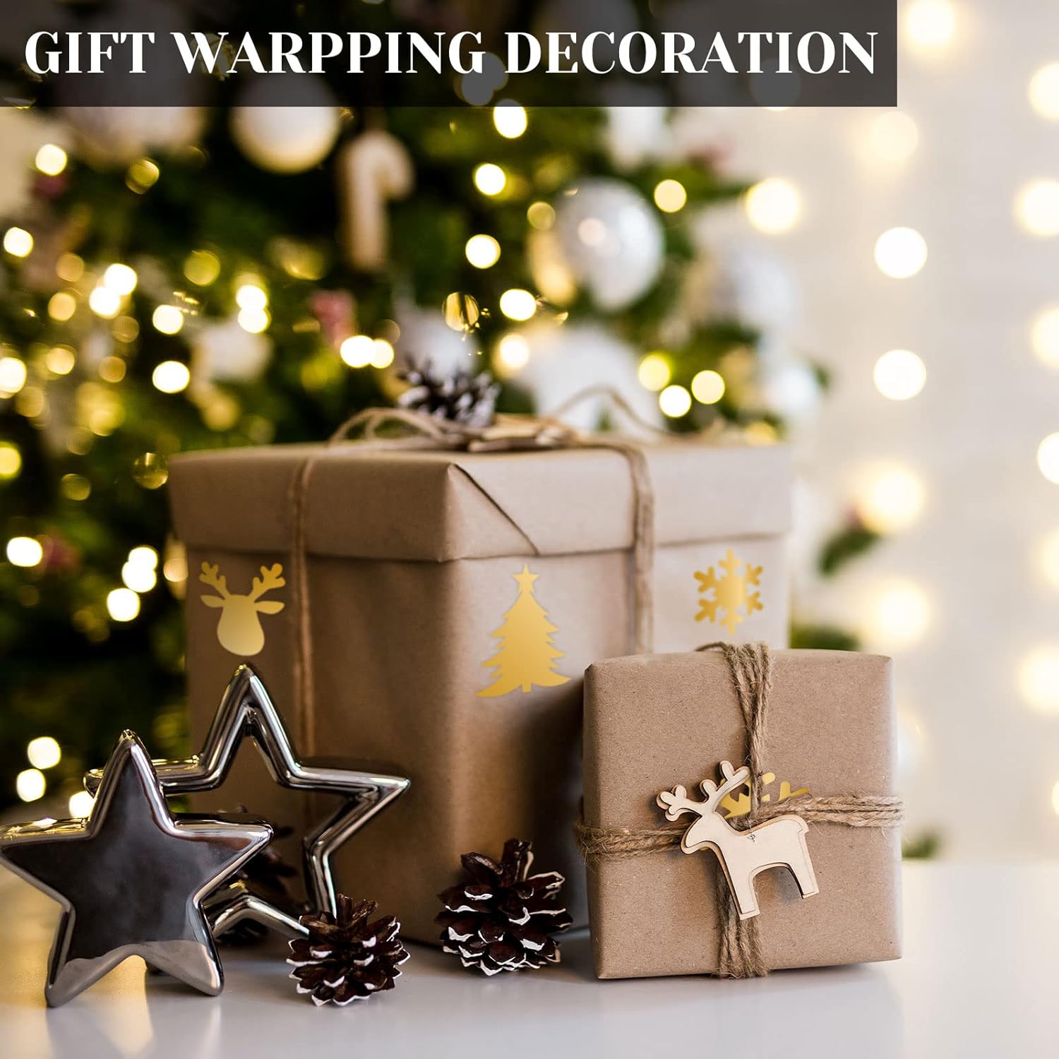 Whaline 300Pcs Christmas Envelope Seal Stickers