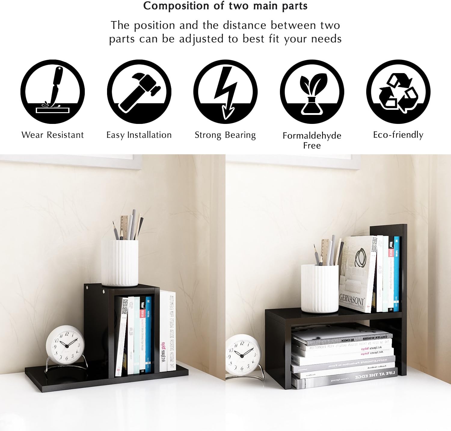 Jerry Maggie Adjustable Desktop Storage Shelf